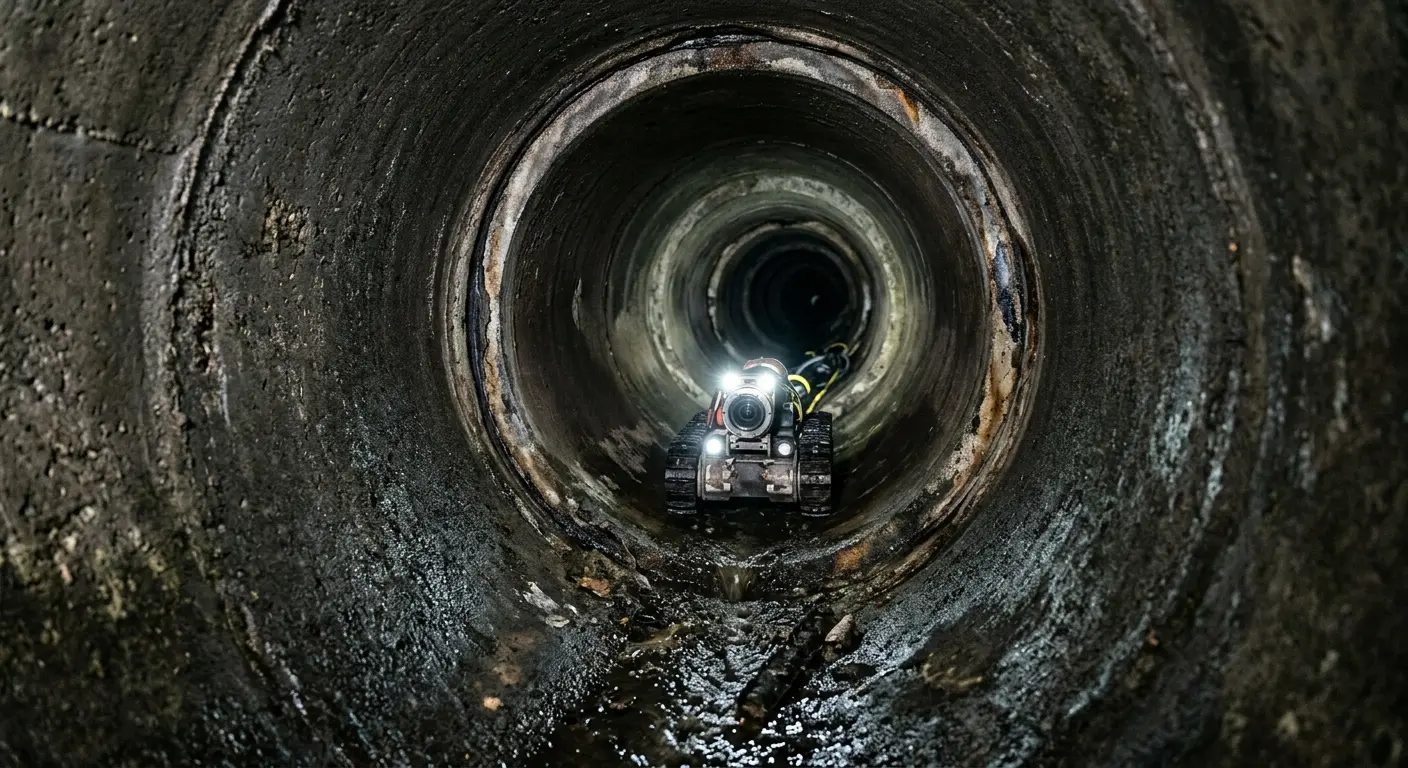 Robotic sewer camera inspecting pipe interior for Drain Snake Service in Hillsboro